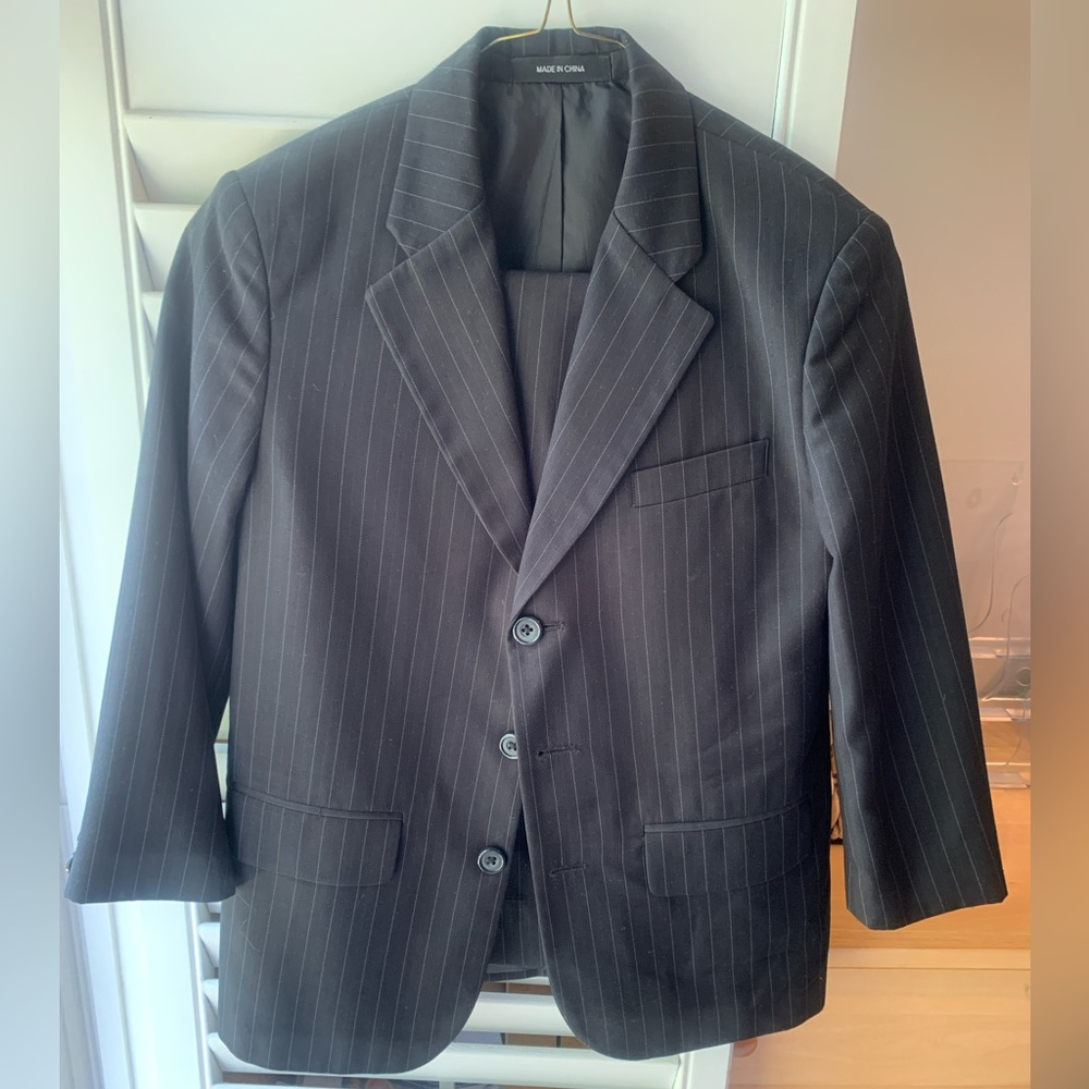 Claiborne boys size 10 black pinstripe suit